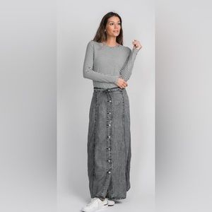 NWOT Denim Maxi Skirt